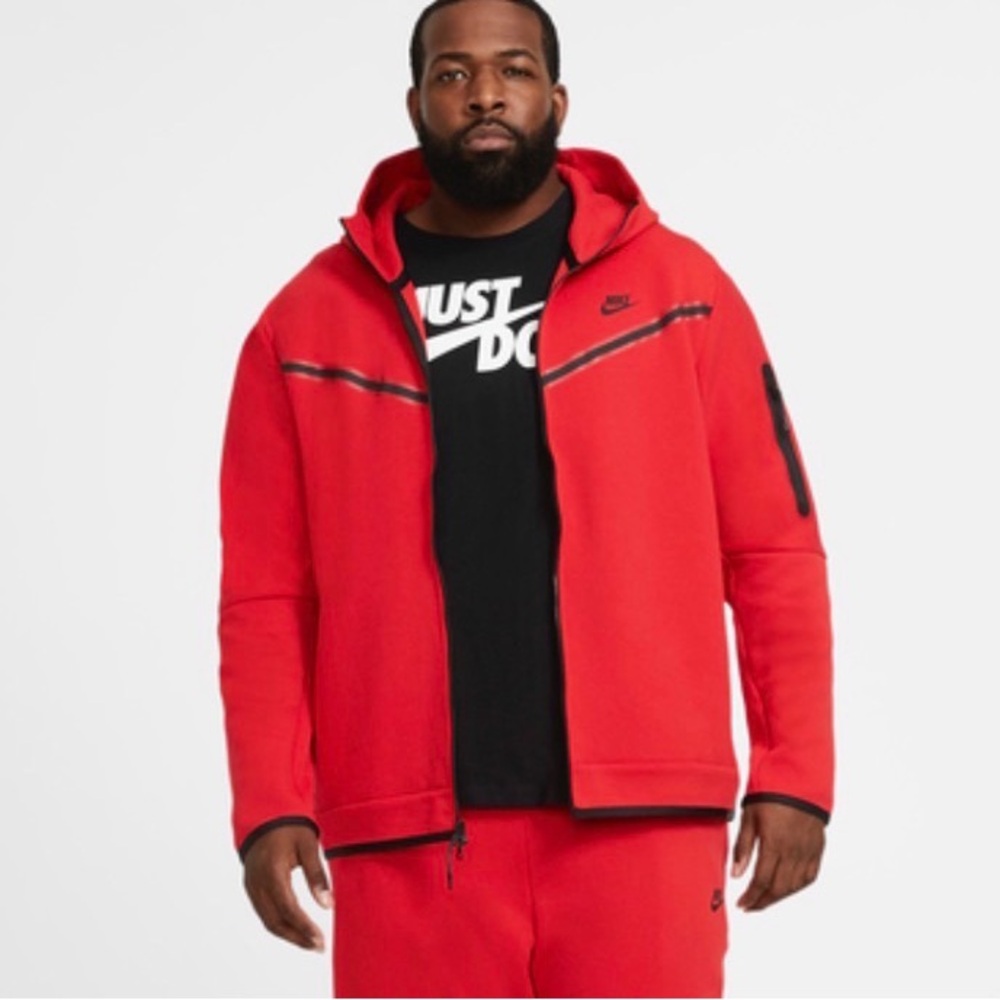 Nike Red and Black Full-Zip Hoodie